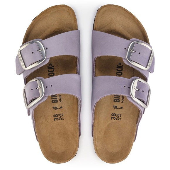 Birkenstock Arizona Big Buckle Nubuck Leather Purple Fog Sandals- 37 - Picture 2 of 12